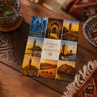 Schöne Marokko-Reise-Collage als Souvenir Postkarte