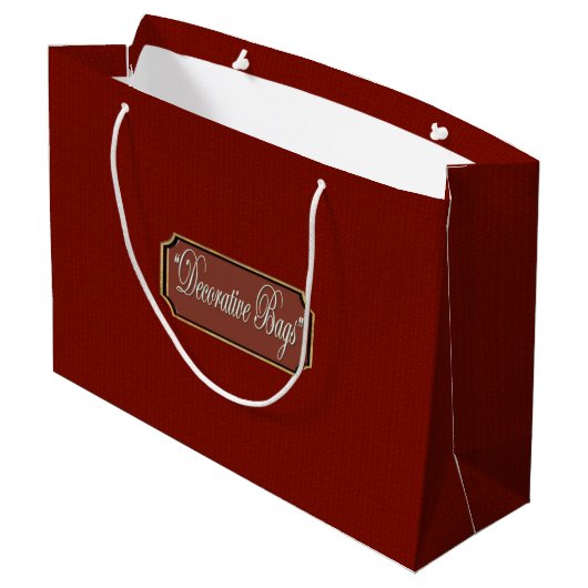 Schöne Maroon große Geschenktasche Geschenktüte (Rückseite Schrägansicht)