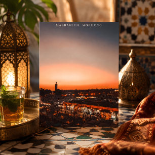Schöne Marrakech-Rote Medina-Sonnenuntergang Postkarte