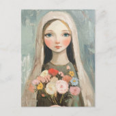 Schöne Mary mit Blumen Postkarte (Vorderseite)