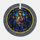 Schöne Mary und das Baby Jesus Ornament Aus Glas (Rückseite)
