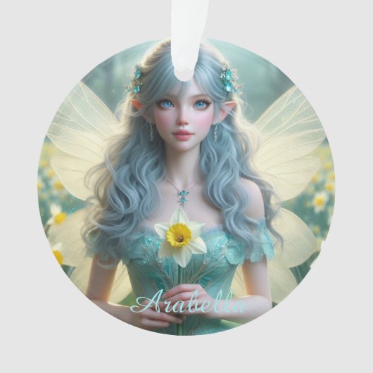 Schöne März Fairy in Daffodien Ornament (Vorderseite)