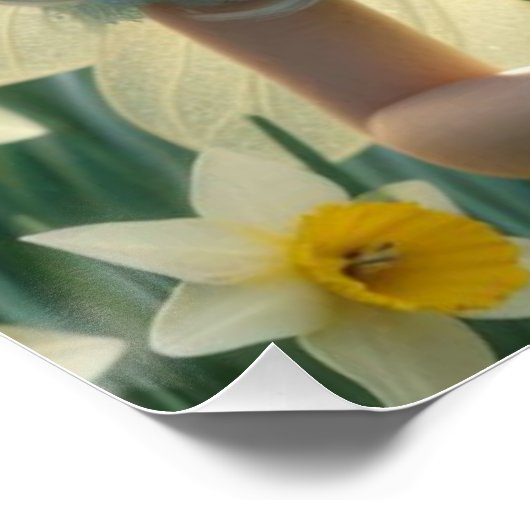 Schöne März Fairy in Daffodien Poster (Ecke)