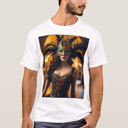 "Schöne Maske: T - Shirt der Männer von Frauen Ins (Vorderseite)