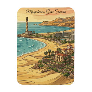 Schöne Maspalomas Gran Canaria Dünen Landschaft Magnet