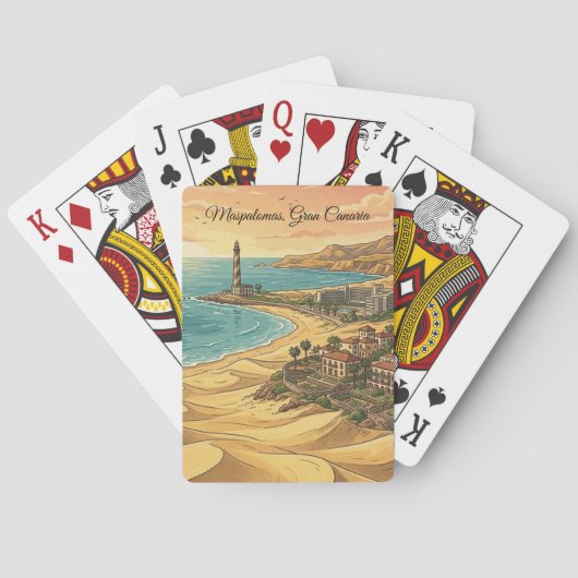 Schöne Maspalomas Gran Canaria Dünen Landschaft Spielkarten (Rückseite)