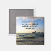 SCHÖNE MATTHEW 11:28 SCRIPTURE VERSE MAGNET (Vorderseite/Rückseite)