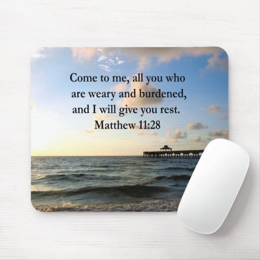 SCHÖNE MATTHEW 11:28 SCRIPTURE VERSE MOUSEPAD (Mit Mouse)