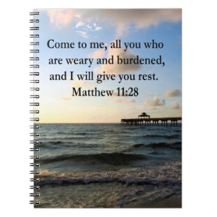 SCHÖNE MATTHEW 11:28 SCRIPTURE VERSE NOTIZBLOCK
