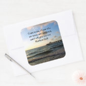 SCHÖNE MATTHEW 11:28 SCRIPTURE VERSE QUADRATISCHER AUFKLEBER (Umschlag)