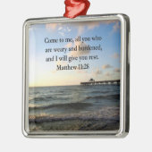 SCHÖNE MATTHEW 11:28 SCRIPTURE VERSE SILBERNES ORNAMENT (Links)