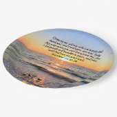 SCHÖNE MATTHEW 11:28 SONNENRISE FOTO DESIGN PAPPTELLER (Schrägansicht)