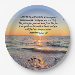 SCHÖNE MATTHEW 11:28 SONNENRISE FOTO DESIGN PAPPTELLER