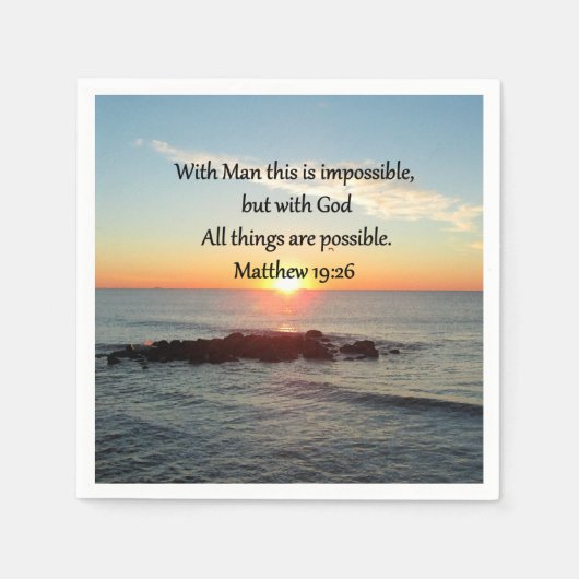 SCHÖNE MATTHEW 19:26 FOTO-DESIGN SERVIETTE (Vorderseite)