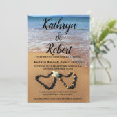 Schöne Maui Lei & Beach Hochzeit Einladung (Stehend Vorderseite)