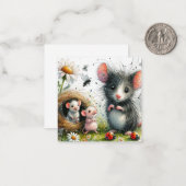 Schöne Maus-Karte Mitteilungskarte (Vorderseite/Rückseite Beispiel)