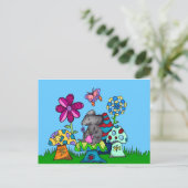 Schöne Maus unter den Pilzen Postkarte (Stehend Vorderseite)