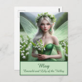 Schöne May Fairy in Lilies of the Valley Postkarte (Vorne/Hinten)