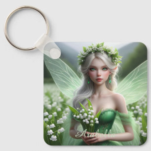 Schöne May Fairy in Lilies of the Valley Schlüsselanhänger