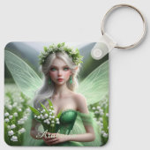 Schöne May Fairy in Lilies of the Valley Schlüsselanhänger (Rückseite)