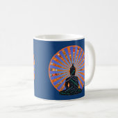 Schöne Mediationsdiskette mit Buddha-Silhouette Kaffeetasse (VorderseiteRechts)