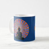 Schöne Mediationsdiskette mit Buddha-Silhouette Kaffeetasse (Vorderseite Links)