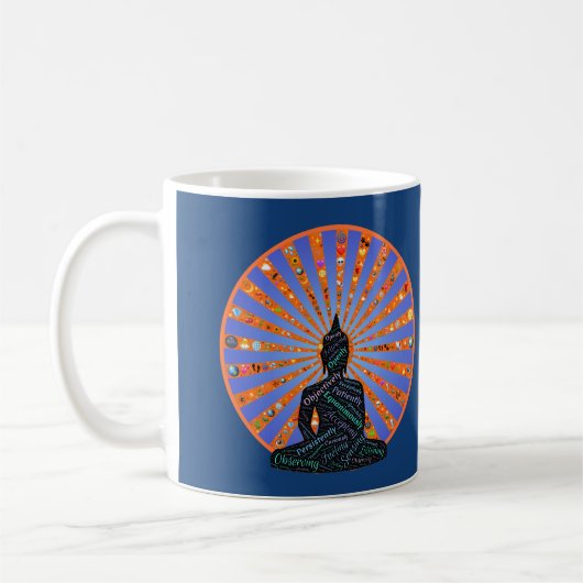 Schöne Mediationsdiskette mit Buddha-Silhouette Kaffeetasse (Links)