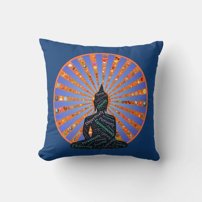Schöne Mediationsdiskette mit Buddha-Silhouette Kissen (Vorderseite)