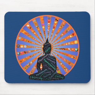 Schöne Mediationsdiskette mit Buddha-Silhouette Mousepad