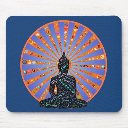 Schöne Mediationsdiskette mit Buddha-Silhouette Mousepad (Vorne)