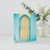 Schöne Medina Marokko Tür in Marrakesch Postkarte (Stehend Vorderseite)