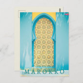 Schöne Medina Marokko Tür in Marrakesch Postkarte (Vorne/Hinten)