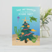 Schöne Meere und Grüße Seefahrt Schöner Urlaub Einladung (Stehend Vorderseite)