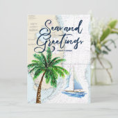 Schöne Meere und Grüße Tropische Weihnachten (Stehend Vorderseite)