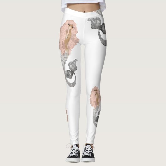 Schöne Meeresgöttin Meerjungfrau Leggings (Vorderseite)