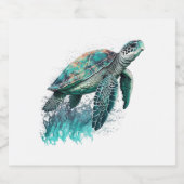 Schöne Meereslandschaft mit majestätischer Meeress Schaumweinetikett (Einzelnes Label)