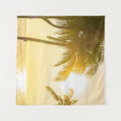 Schöne Meereslandschaft mit Silhouette c Wandteppich (Vorderseite (Horizontal))