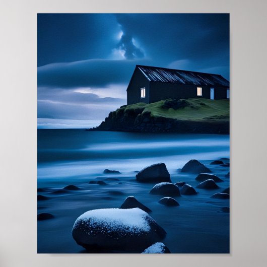 Schöne Meereslandschaft oder zeichnend Plakat (Vorne)