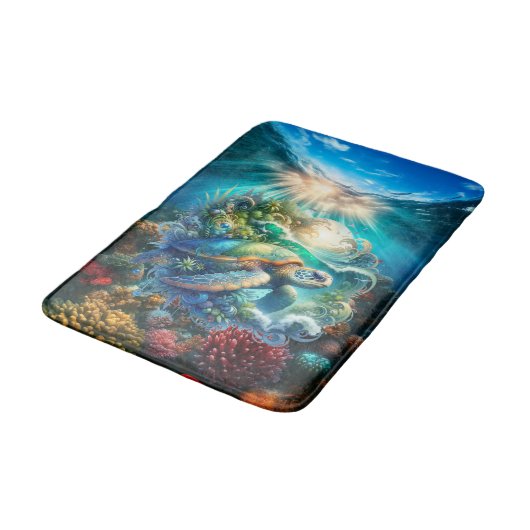 Schöne Meeresschildkröte Badematte (Schrägansicht)