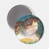 Schöne Meeresschildkröte Gestaltete Glaskunst Magnet (Vorderseite/Rückseite)