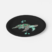 Schöne Meeresschildkröte Pappteller (Schrägansicht)