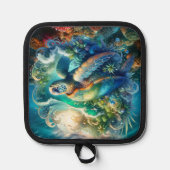 Schöne Meeresschildkröte Topflappen (Vorderseite)