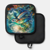 Schöne Meeresschildkröte Topflappen (Vorderseite/Rückseite)