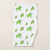 Schöne Meeresschildkröten auf Weiß Badhandtuch Set (Handtuch)