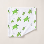 Schöne Meeresschildkröten auf Weiß Badhandtuch Set (Waschlappen)