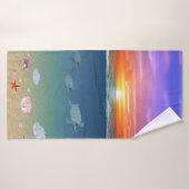 Schöne Meeressonne, Meeresschildkröten und Perlen Badehandtuch (Badehandtuch)