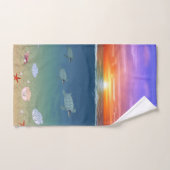 Schöne Meeressonne, Meeresschildkröten und Perlen Badhandtuch Set (Handtuch)