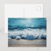 Schöne Meereswellen, die am Strand abstürzen Postkarte (Vorne/Hinten)