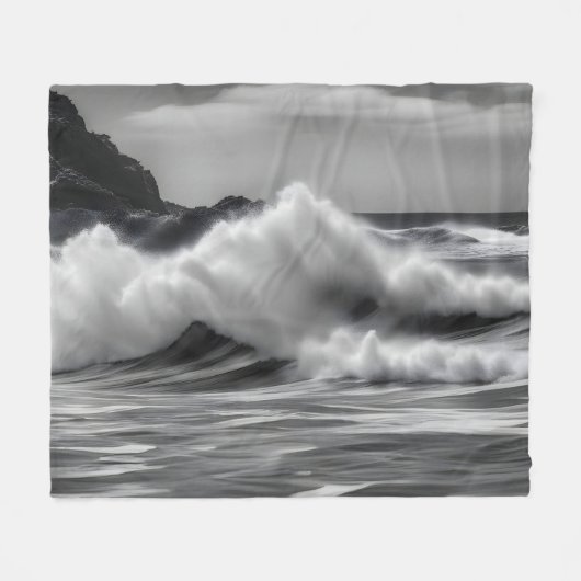 Schöne Meereswellen Fleecedecke (Vorderseite (Horizontal))