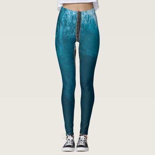 Schöne Meereswellen Leggings (Vorderseite)